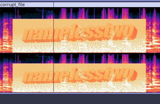 Spectrogram revealing the hidden message