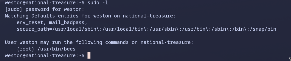 Sudo privileges for Weston