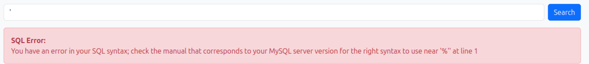 sql error
